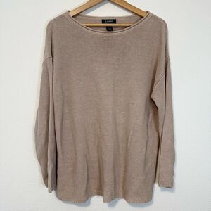Lauren Ralph Lauren Tan Linen Boatneck Sweater Size XL